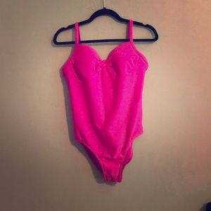 A bright pink swimsuit